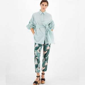 Weekend Max Mara Okra Slim Ankle Grazer Printed Trousers